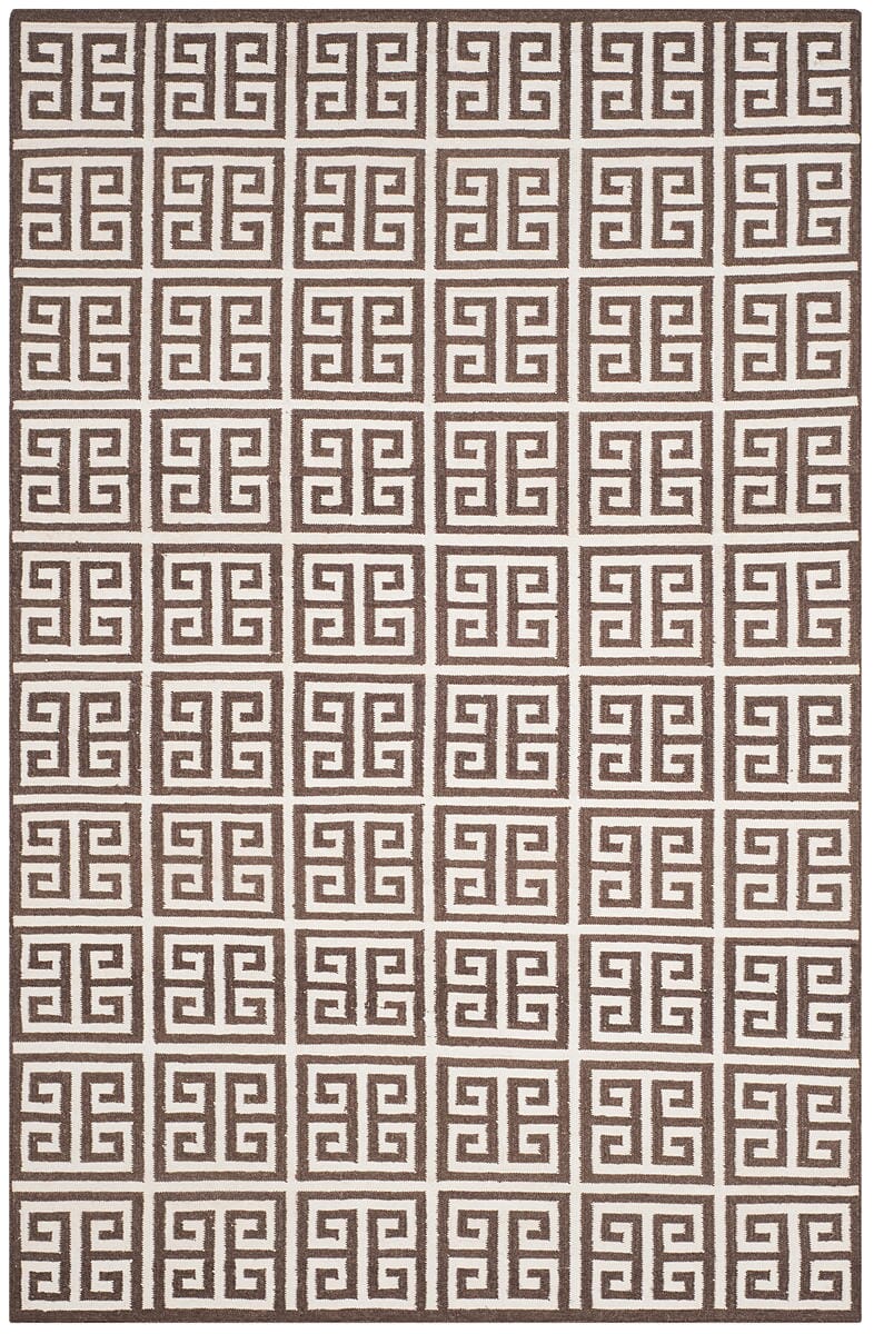 Safavieh Dhurries Dhu626C Brown / Ivory Rugs - Safavieh - dhu626c - 24