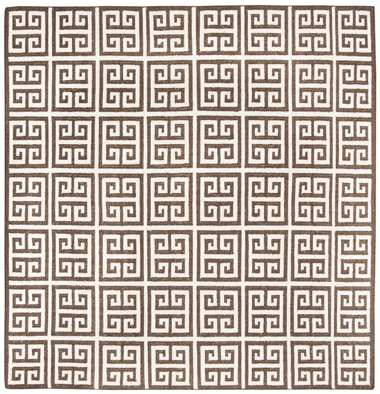 Safavieh Dhurries Dhu626C Brown / Ivory Rugs - Safavieh - dhu626c - 7sq