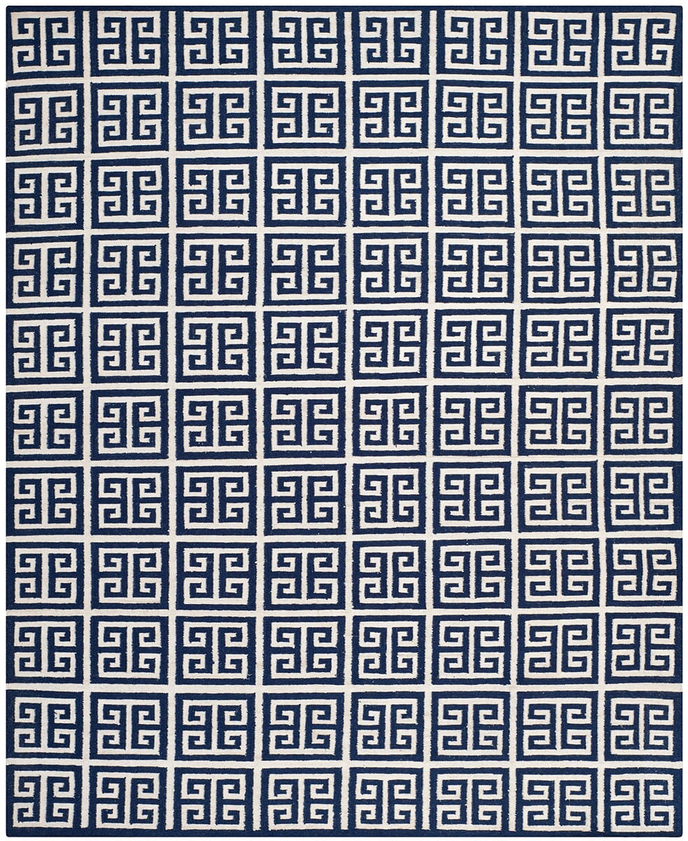 Safavieh Dhurries Dhu626D Navy / Ivory Rugs - Safavieh - dhu626d - 27