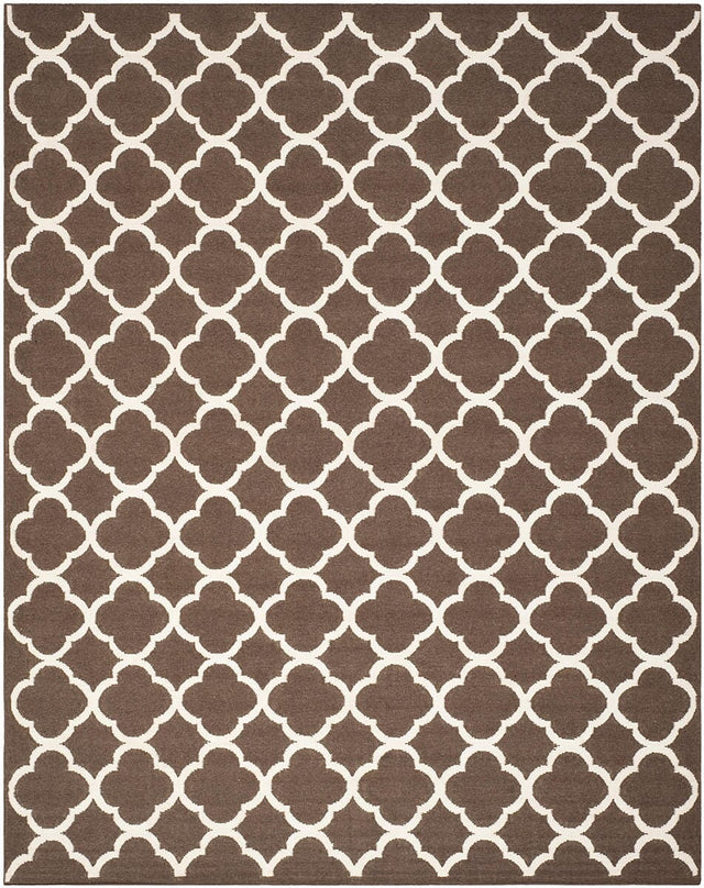 Safavieh Dhurries Dhu627C Brown / Ivory Rugs - Safavieh - dhu627c - 7r