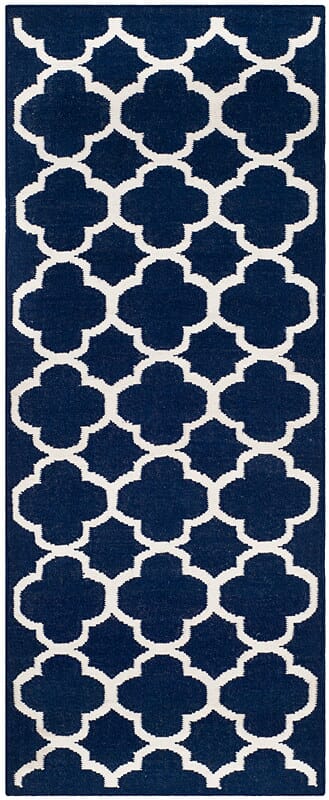 Safavieh Dhurries Dhu627D Navy / Ivory Rugs - Safavieh - dhu627d - 27