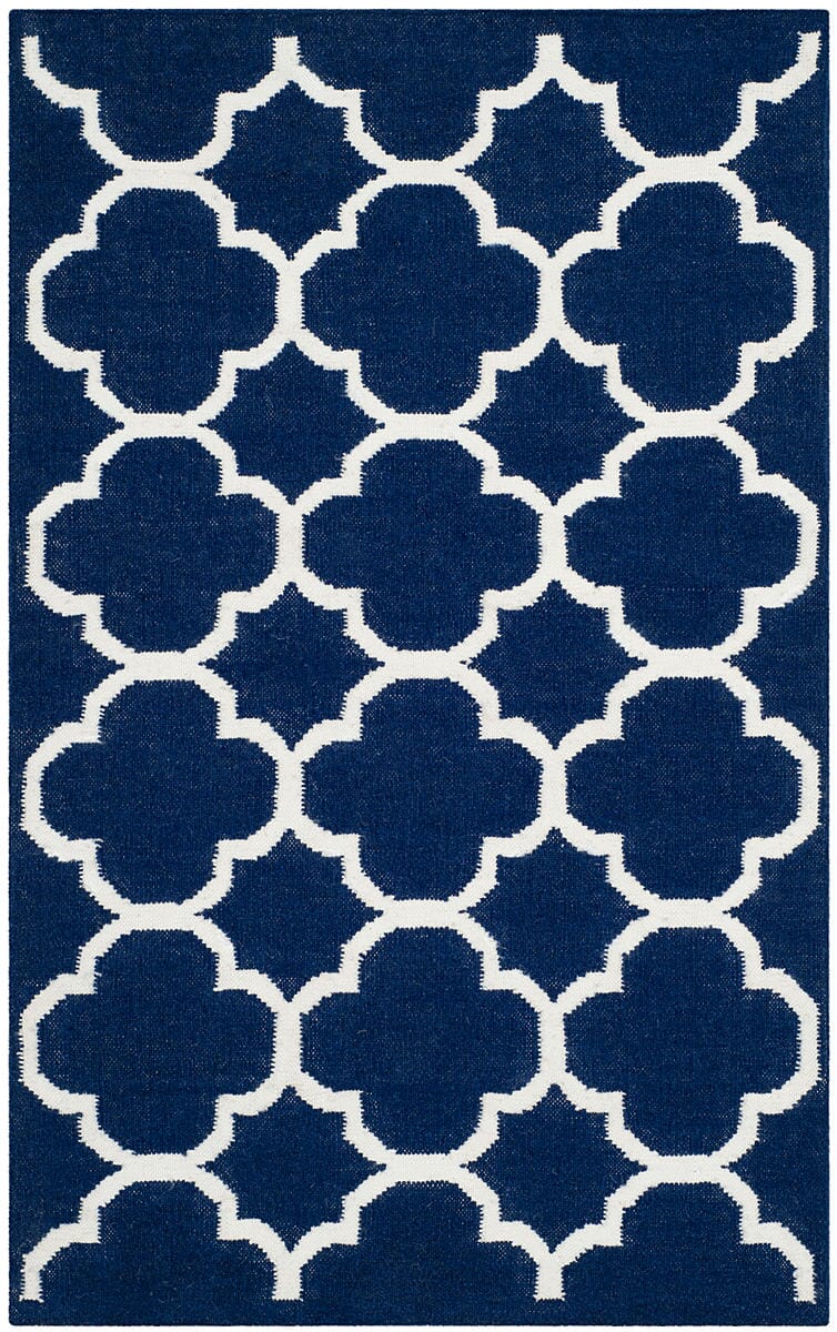 Safavieh Dhurries Dhu627D Navy / Ivory Rugs - Safavieh - dhu627d - 7r