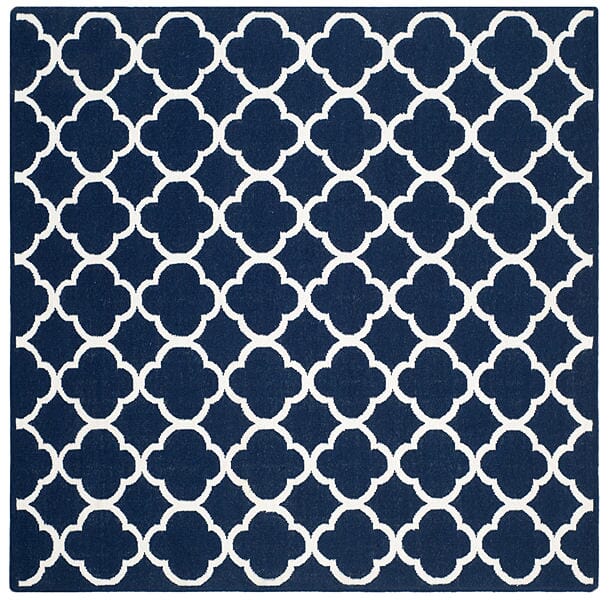 Safavieh Dhurries Dhu627D Navy / Ivory Rugs - Safavieh - dhu627d - 7sq