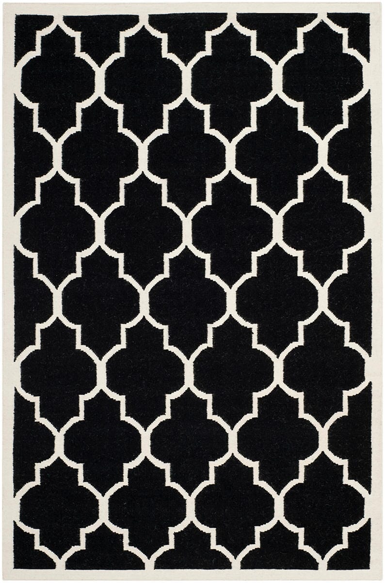 Safavieh Dhurries Dhu632A Black / Ivory Rugs - Safavieh - dhu632a - 3