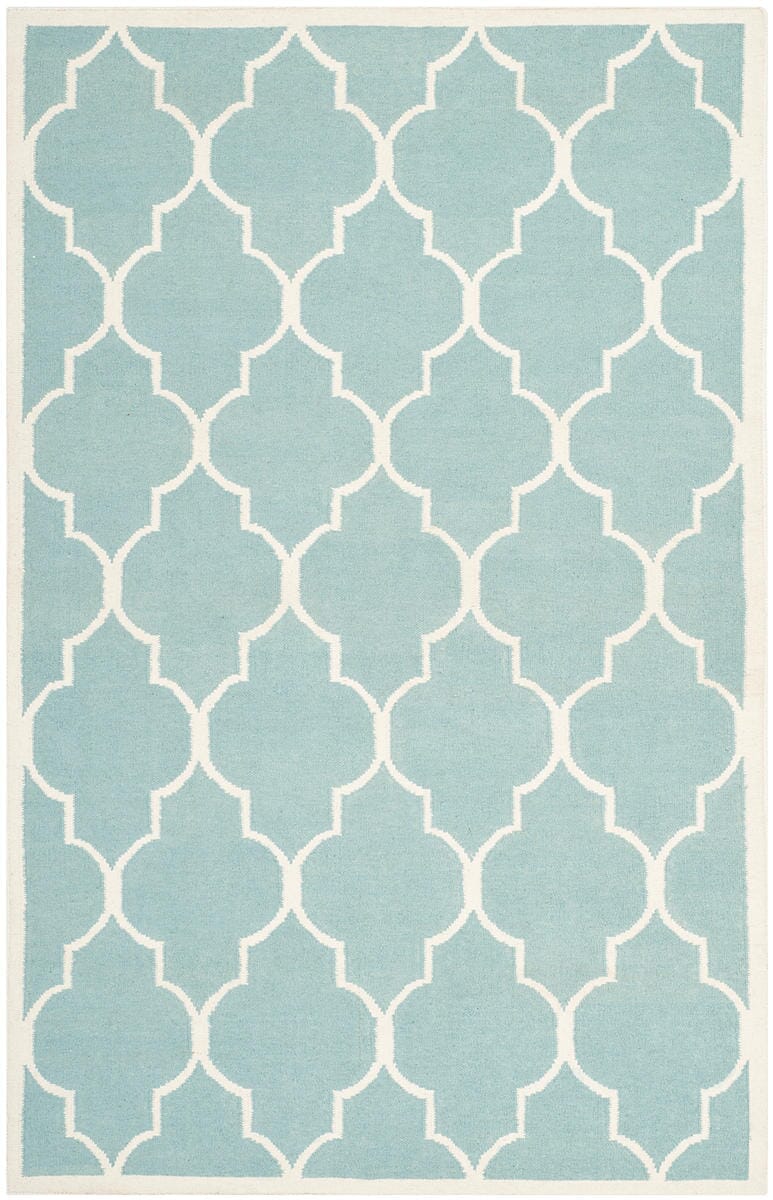 Safavieh Dhurries Dhu632C Light Blue / Ivory Rugs - Safavieh - dhu632c - 3