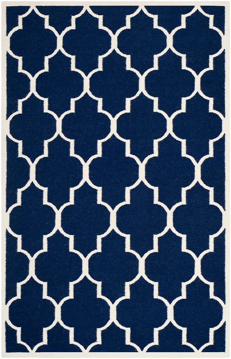 Safavieh Dhurries Dhu632D Navy / Ivory Rugs - Safavieh - dhu632d - 3