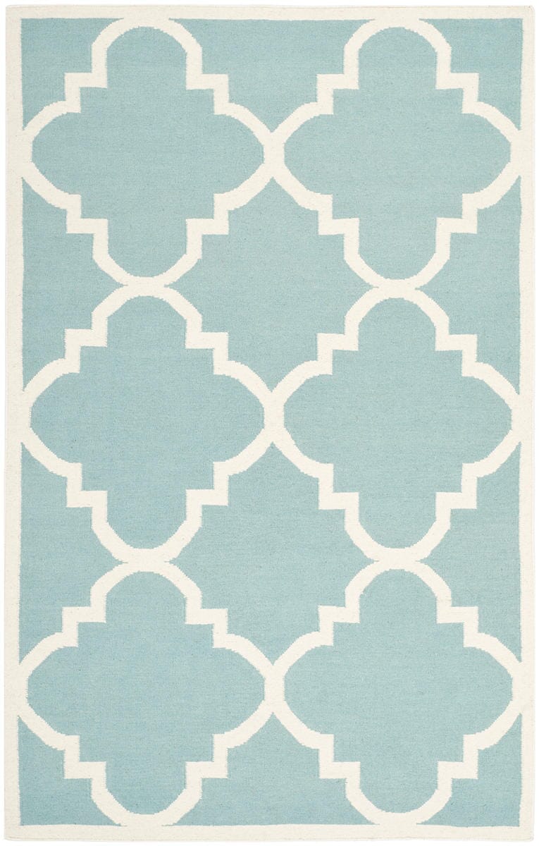 Safavieh Dhurries Dhu633C Light Blue / Ivory Rugs - Safavieh - dhu633c - 3