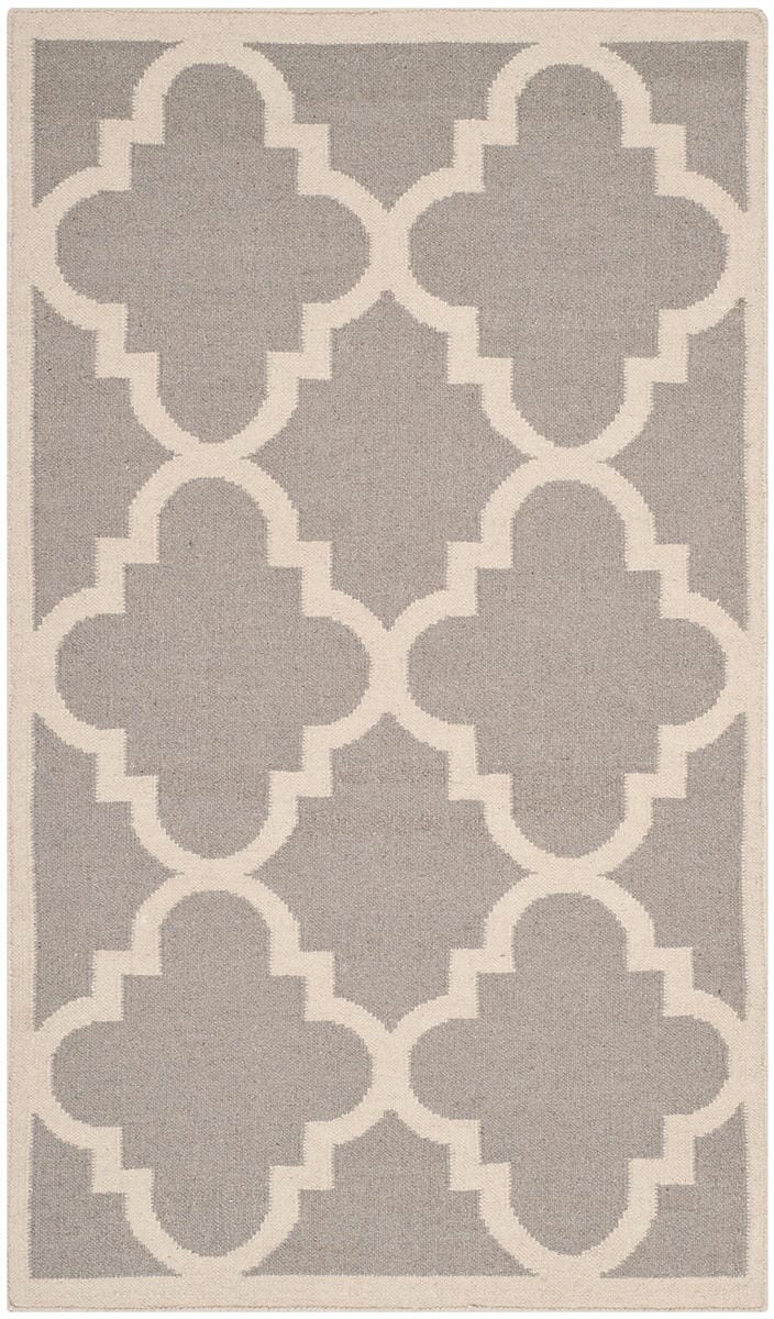 Safavieh Dhurries Dhu633G Dark Grey / Ivory Rugs - Safavieh - dhu633g - 6r
