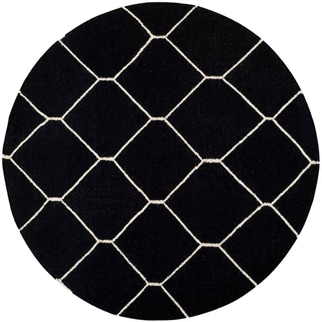Safavieh Dhurries Dhu635A Black / Ivory Rugs - Safavieh - dhu635a - 6r