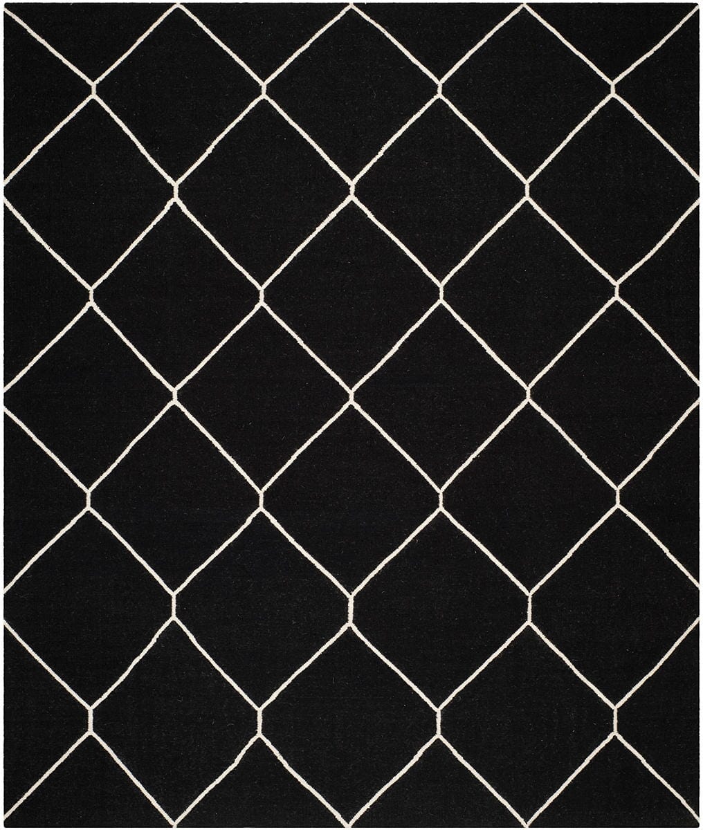 Safavieh Dhurries Dhu635A Black / Ivory Rugs - Safavieh - dhu635a - 6r