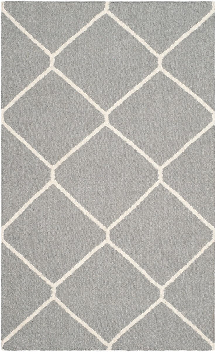 Safavieh Dhurries Dhu635B Grey / Ivory Rugs - Safavieh - dhu635b - 6r