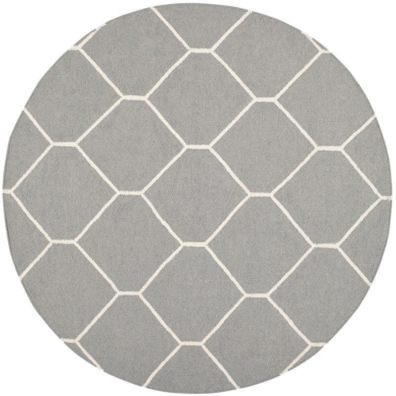 Safavieh Dhurries Dhu635B Grey / Ivory Rugs - Safavieh - dhu635b - 6r