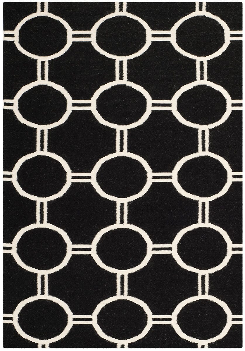 Safavieh Dhurries Dhu636A Black / Ivory Rugs - Safavieh - dhu636a - 24