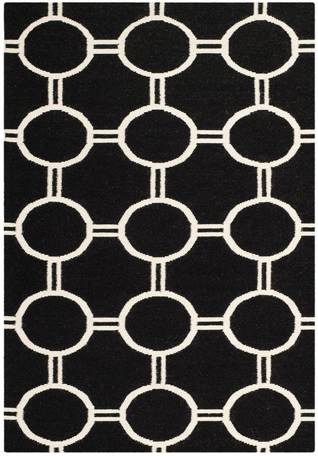 Safavieh Dhurries Dhu636A Black / Ivory Rugs - Safavieh - dhu636a - 24