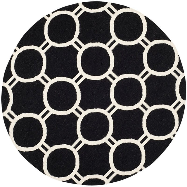 Safavieh Dhurries Dhu636A Black / Ivory Rugs - Safavieh - dhu636a - 6r