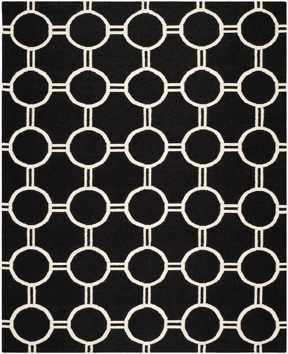 Safavieh Dhurries Dhu636A Black / Ivory Rugs - Safavieh - dhu636a - 6r
