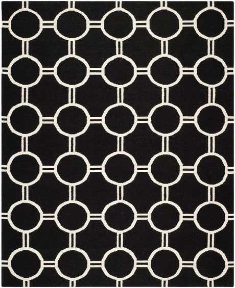 Safavieh Dhurries Dhu636A Black / Ivory Rugs - Safavieh - dhu636a - 6r