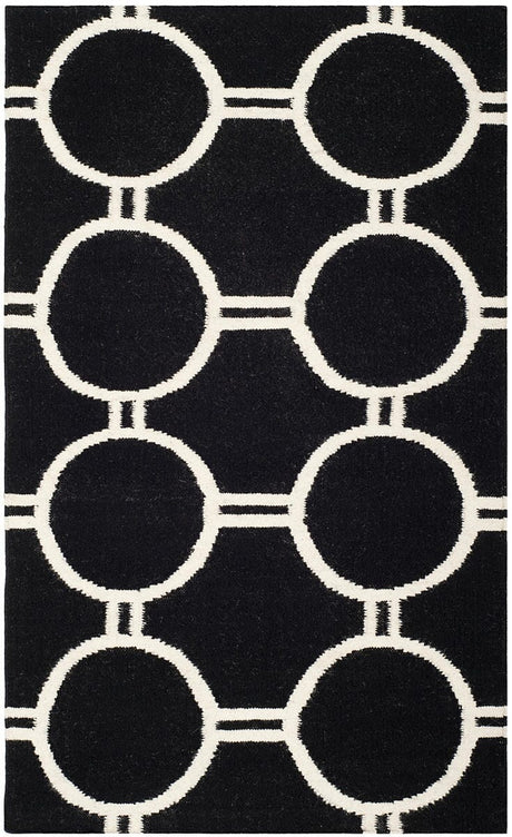 Safavieh Dhurries Dhu636A Black / Ivory Rugs - Safavieh - dhu636a - 6r