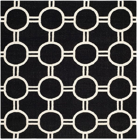 Safavieh Dhurries Dhu636A Black / Ivory Rugs - Safavieh - dhu636a - 6sq