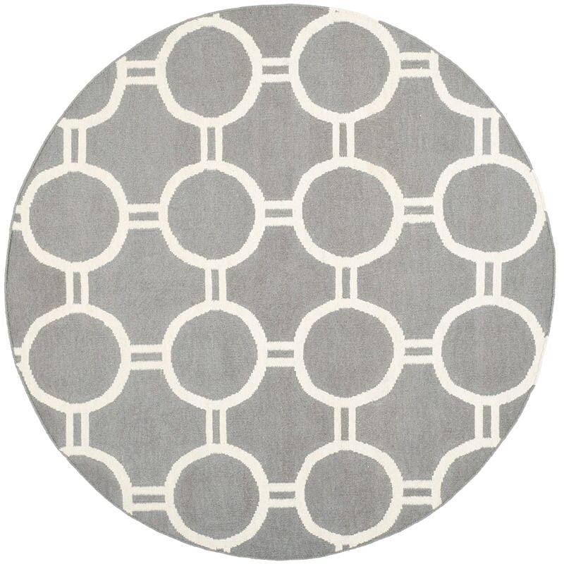 Safavieh Dhurries Dhu636B Grey / Ivory Rugs - Safavieh - dhu636b - 6r
