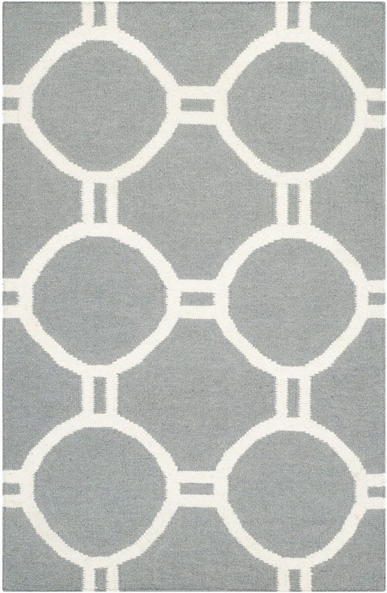 Safavieh Dhurries Dhu636B Grey / Ivory Rugs - Safavieh - dhu636b - 6r