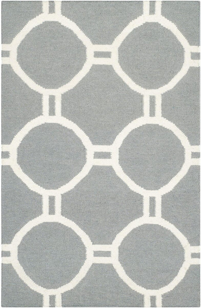 Safavieh Dhurries Dhu636B Grey / Ivory Rugs - Safavieh - dhu636b - 6r