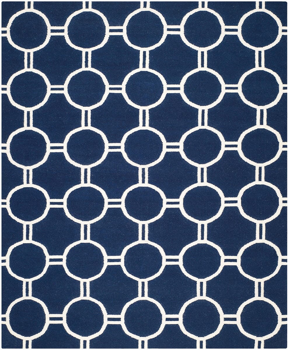 Safavieh Dhurries Dhu636D Navy / Ivory Rugs - Safavieh - dhu636d - 6r