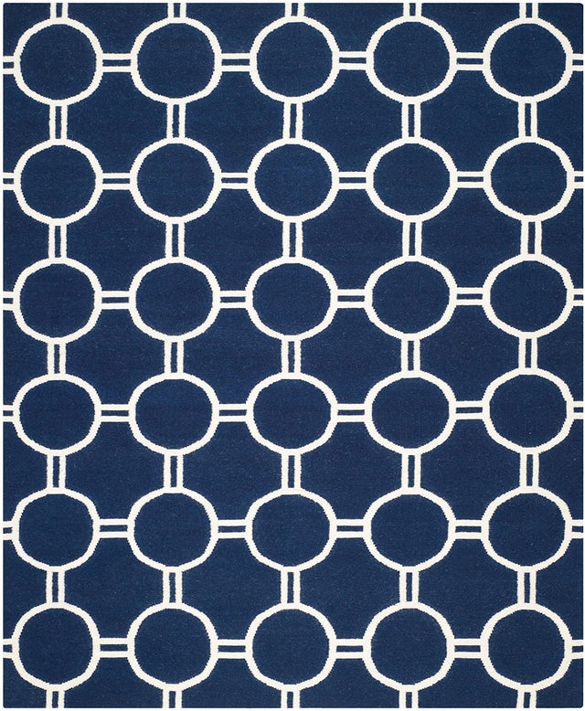 Safavieh Dhurries Dhu636D Navy / Ivory Rugs - Safavieh - dhu636d - 6r