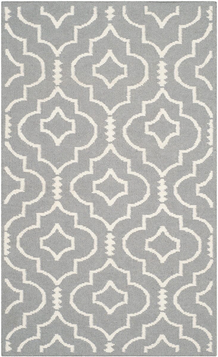 Safavieh Dhurries Dhu637B Grey / Ivory Rugs - Safavieh - dhu637b - 6r