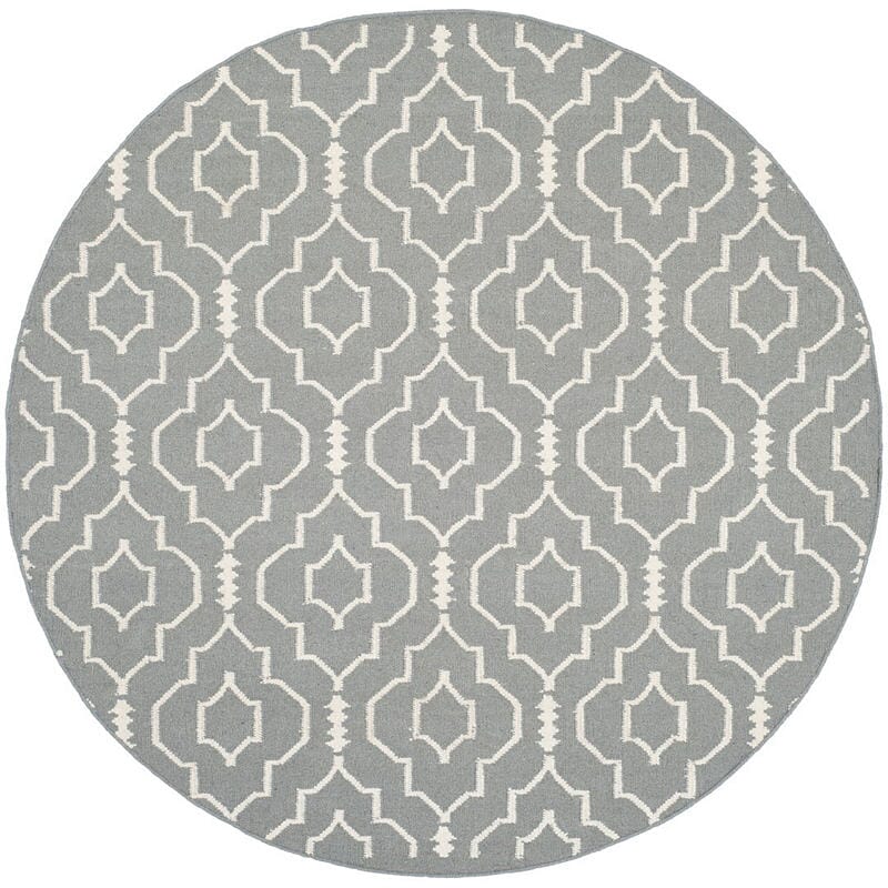Safavieh Dhurries Dhu637B Grey / Ivory Rugs - Safavieh - dhu637b - 6r