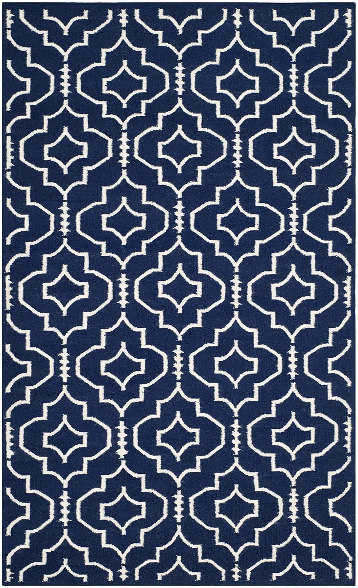 Safavieh Dhurries Dhu637D Navy / Ivory Rugs - Safavieh - dhu637d - 3