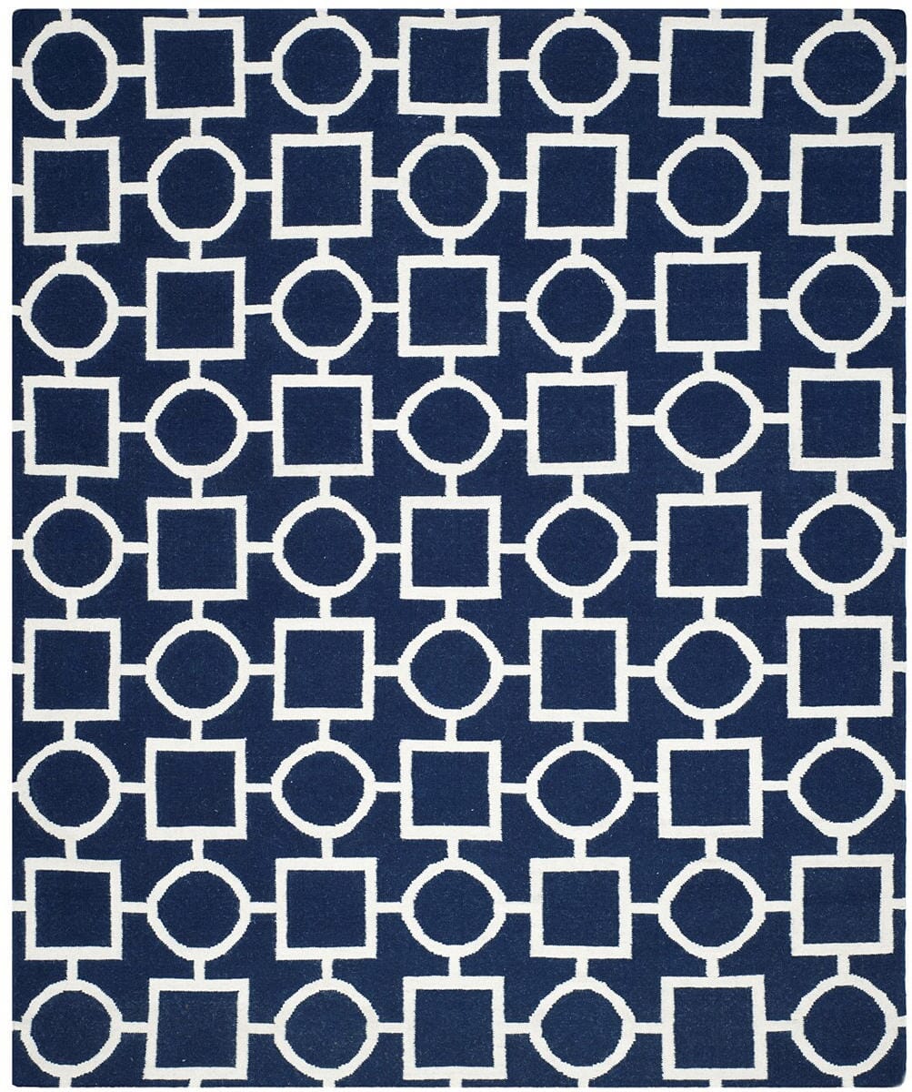 Safavieh Dhurries Dhu639D Navy / Ivory Rugs - Safavieh - dhu639d - 6r
