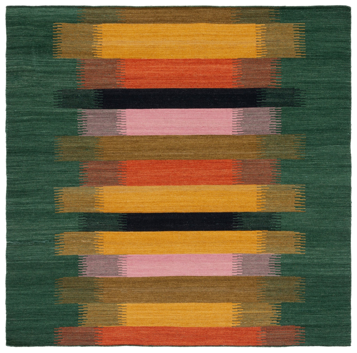 Safavieh Dhurries Dhu642Y Brown/Yellow Rug - Safavieh - dhu642y - 6sq