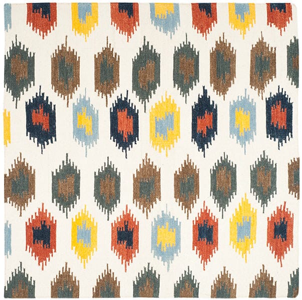 Safavieh Dhurries Dhu648A Ivory / Multi Rugs - Safavieh - dhu648a - 6sq