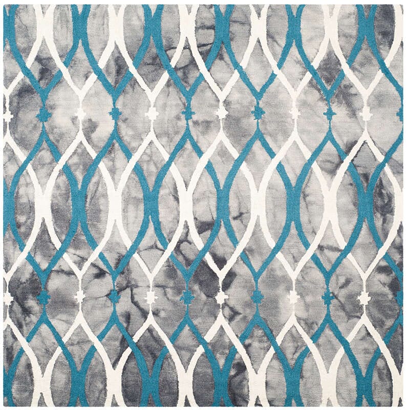 Safavieh Dip Dyed Ddy534J Grey / Ivory Blue Rugs - Safavieh - ddy534j - 5sq