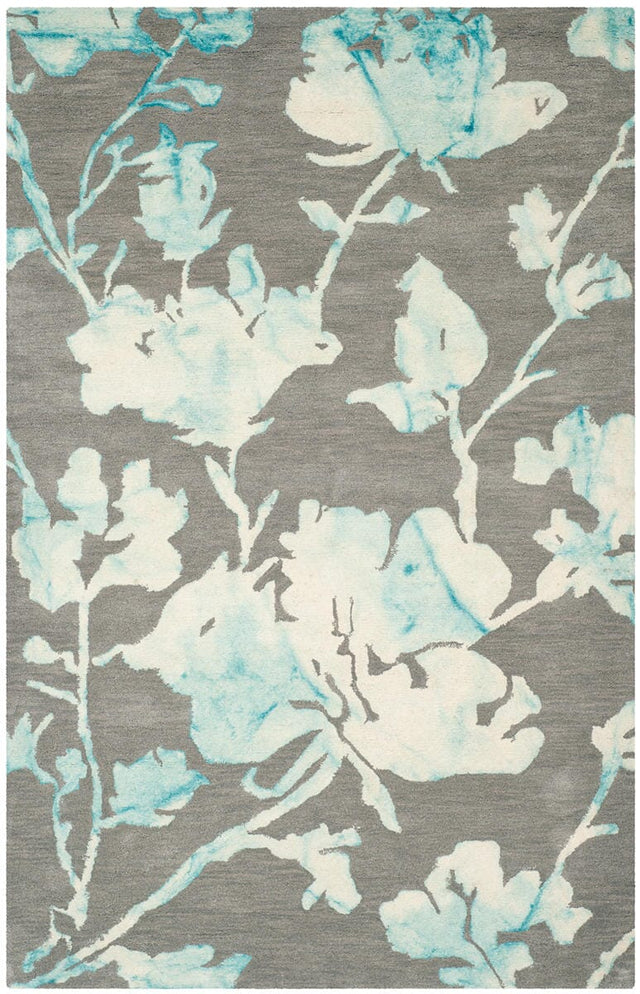 Safavieh Dip Dyed Ddy716L Grey / Turquoise Rugs - Safavieh - ddy716l - 2