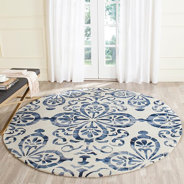 Safavieh Dip Dyed Ddy719P Ivory / Navy Rugs - Safavieh - ddy719p - 7sq