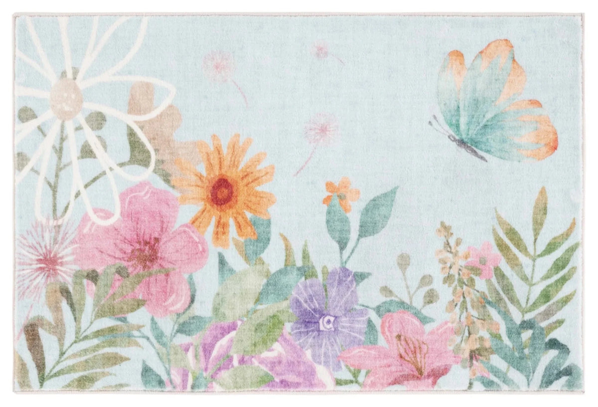 Safavieh Door And Kitchen Mat 2'-3" x 3'-9" Rug in Aqua / Pink