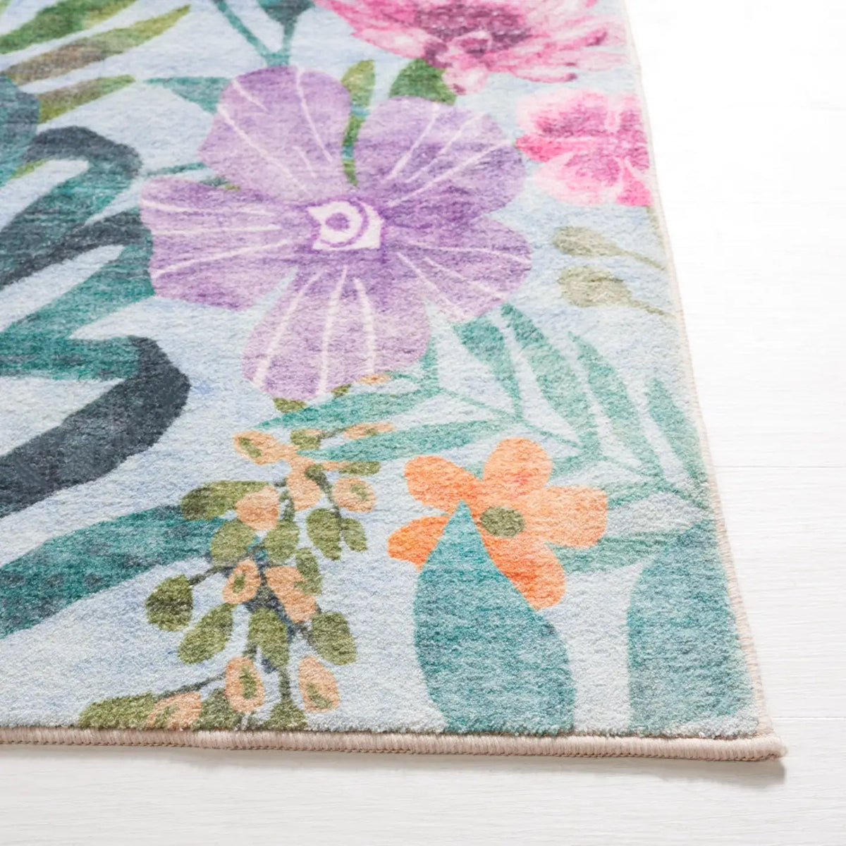 Safavieh Door And Kitchen Mat 3'-0" x 5'-0" Rug in Aqua / Pink