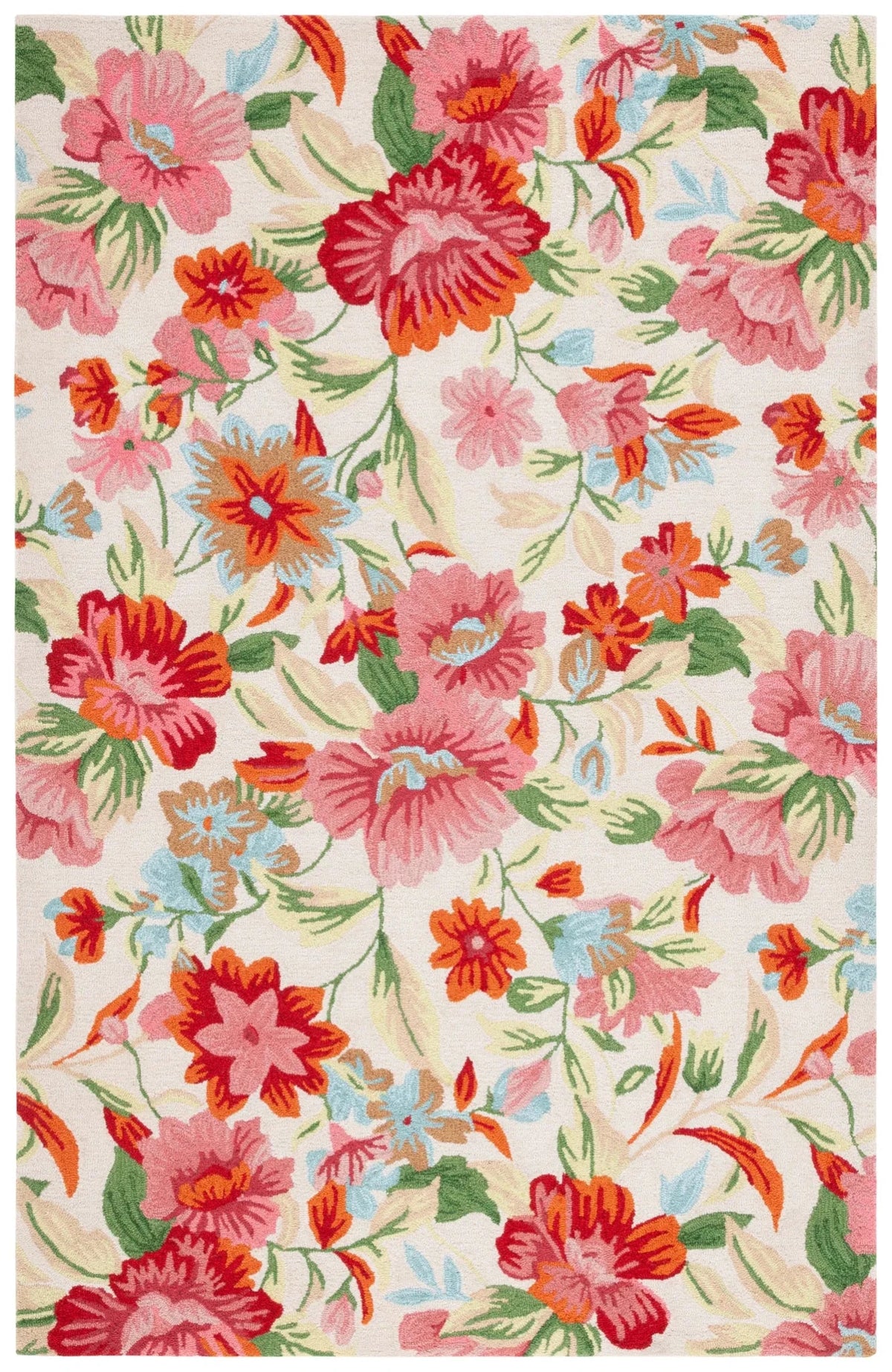 Safavieh Easy Care 4'-0" x 6'-0" Rug in Ivory / Red