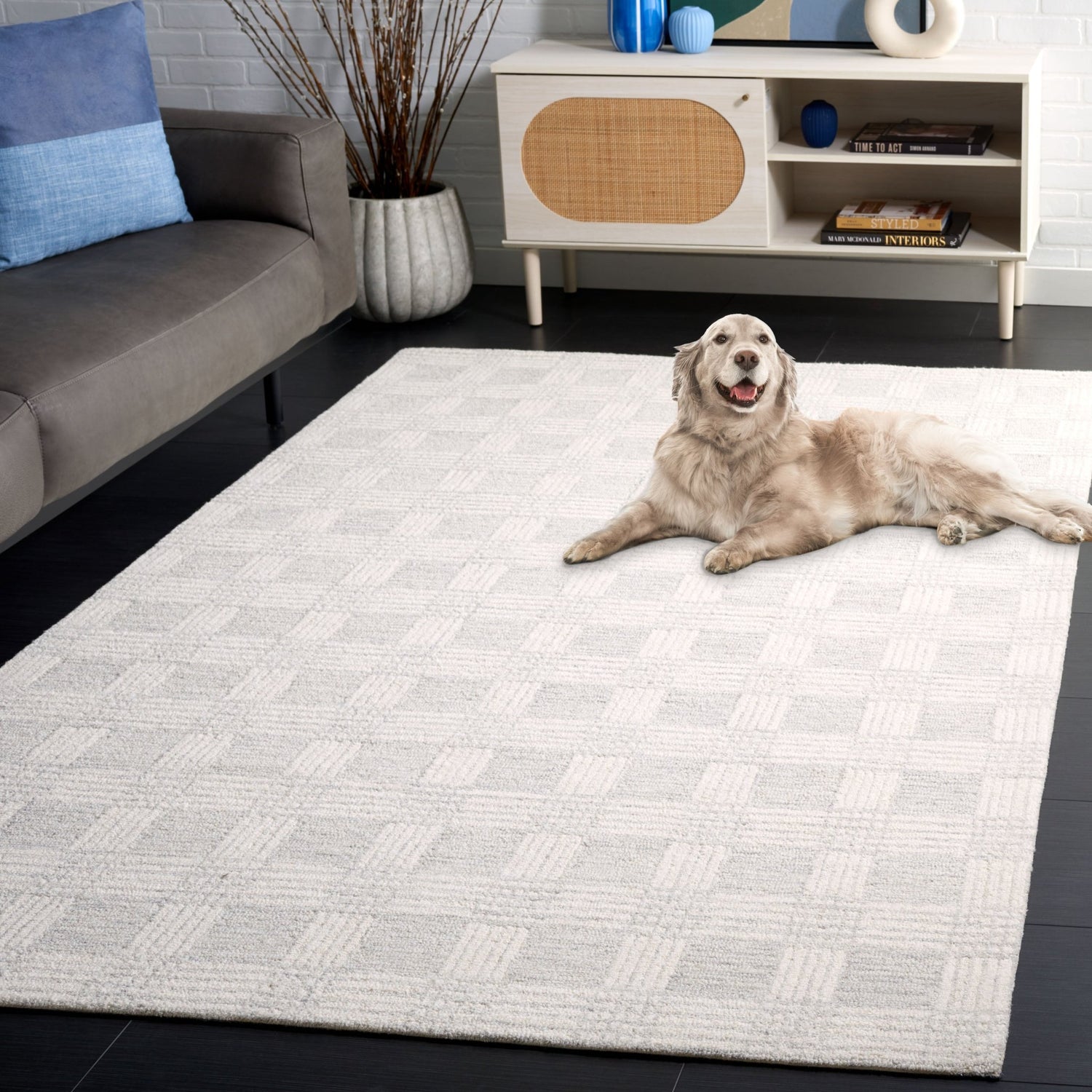 Safavieh Ebony Ebn358F Light Grey/Ivory Rug - Safavieh - ebn358f - 6r