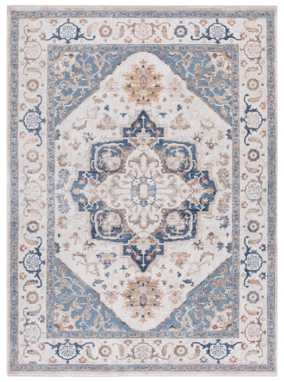 Safavieh Ellwood 4'-0" x 6'-0" Rug in Beige / Navy