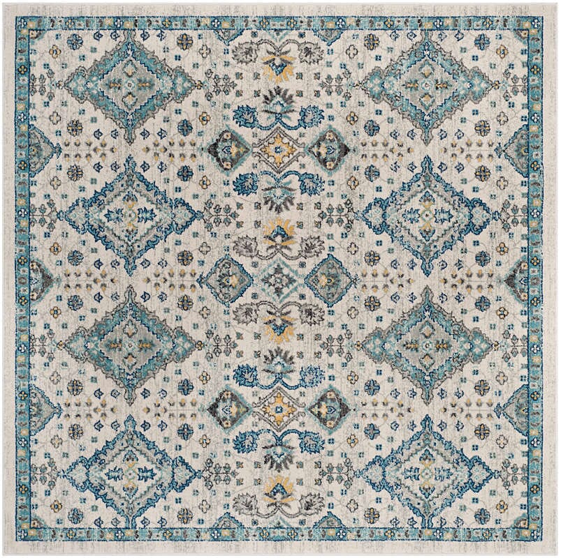 Safavieh Evoke Evk224C Ivory / Light Blue Rugs - Safavieh - evk224c - 7sq