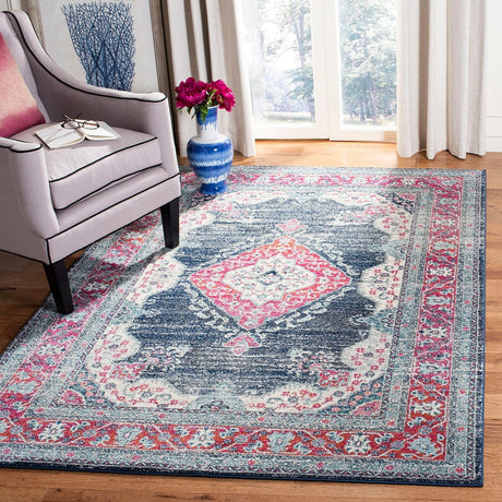 Safavieh Evoke Evk250R Fuchsia / Navy Rugs - Safavieh - evk250r - 4