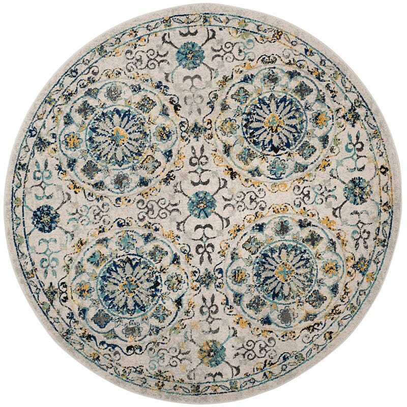Safavieh Evoke Evk252C Ivory / Blue Rugs - Safavieh - evk252c - 7r
