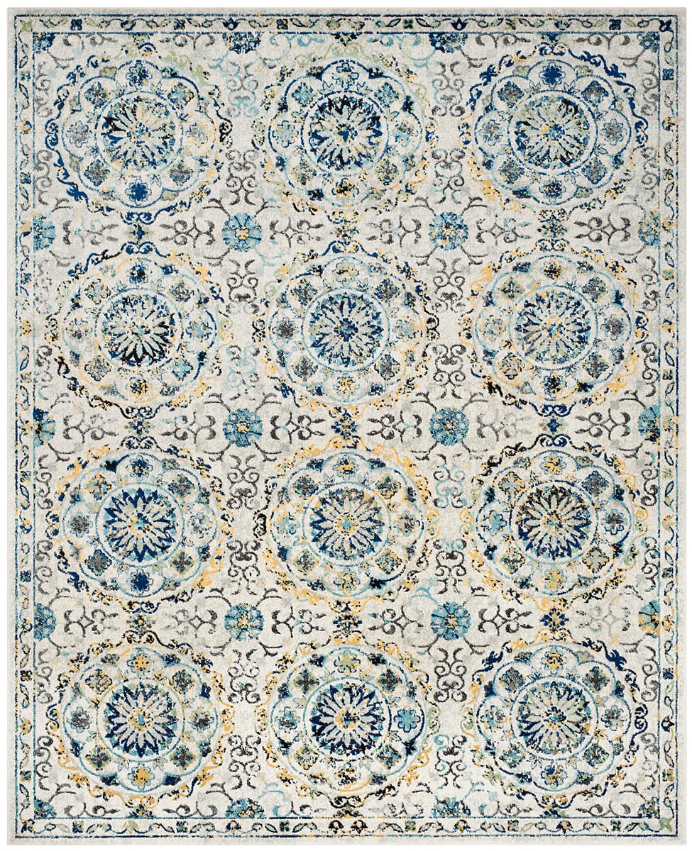 Safavieh Evoke Evk252C Ivory / Blue Rugs - Safavieh - evk252c - 7r