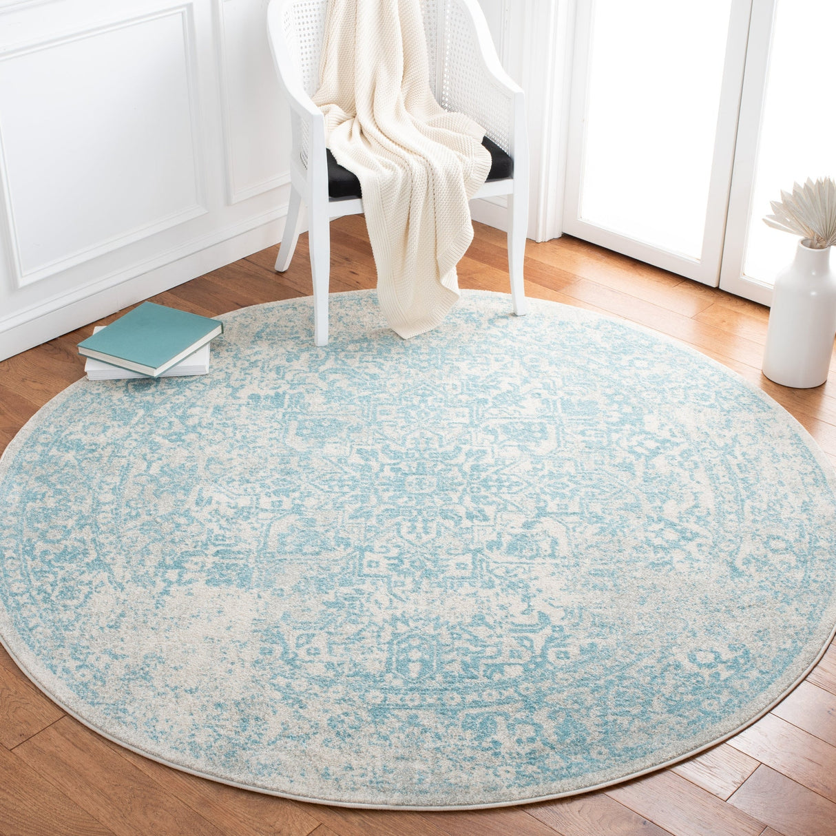 Safavieh Evoke Evk256J Ivory/Aqua Rugs - Safavieh - evk256j - 7r