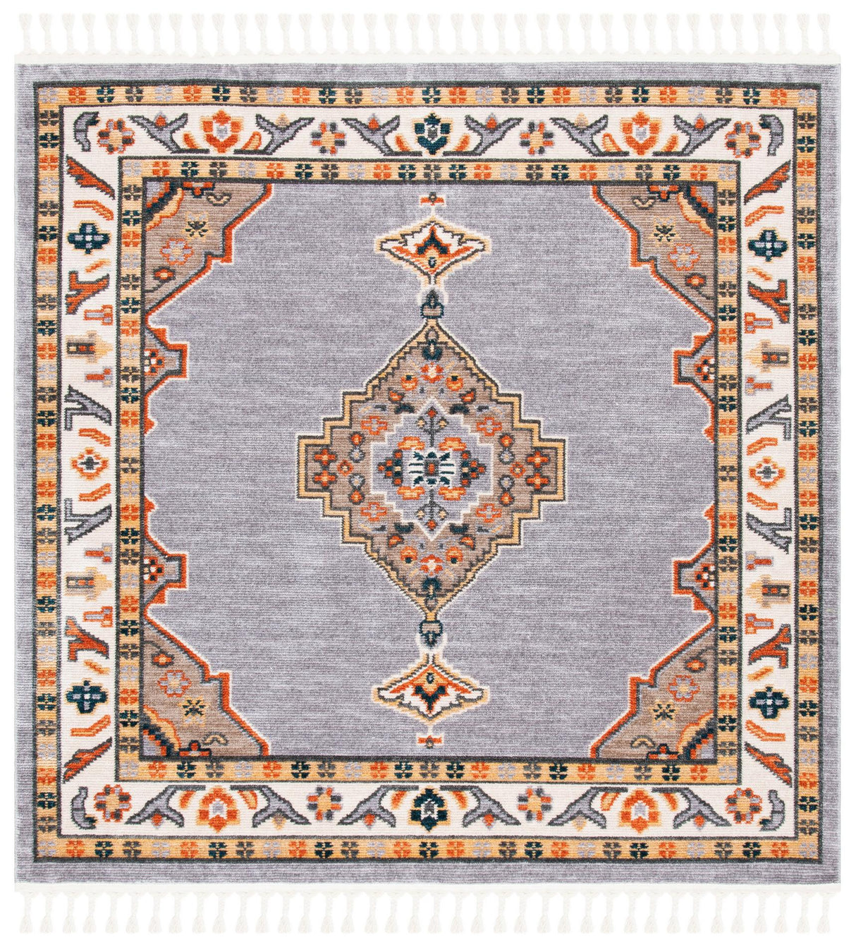 Safavieh Farmhouse Fmh830E Grey/Orange Rugs - Safavieh - fmh830e - 6sq