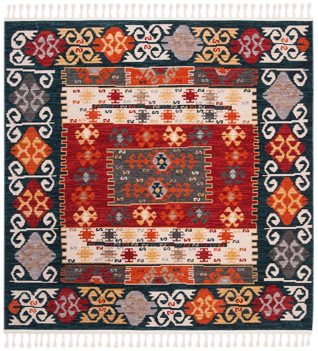 Safavieh Farmhouse Fmh847A Cream / Navy Rugs - Safavieh - fmh847a - 6sq