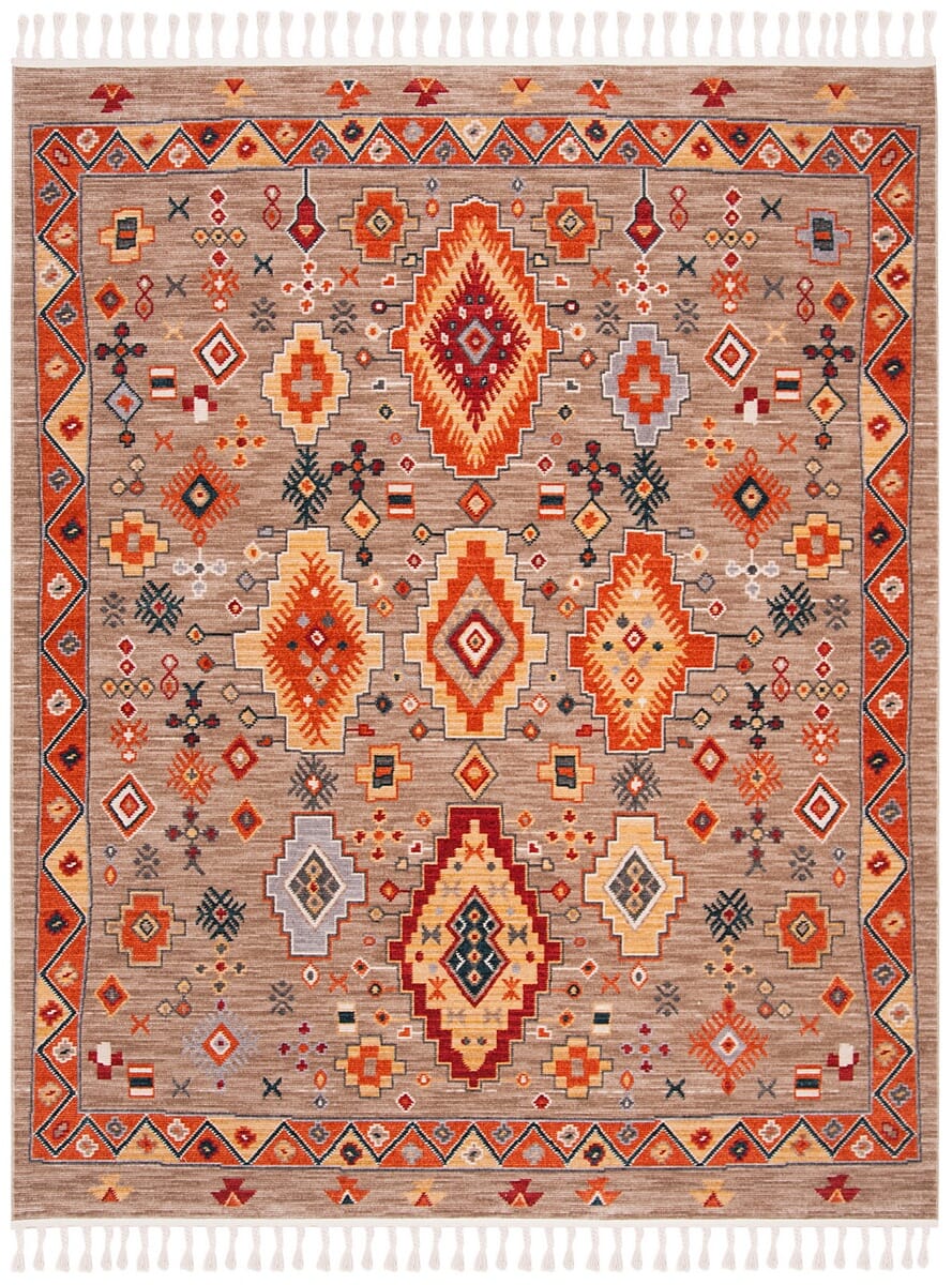 Safavieh Farmhouse Fmh848E Taupe/Orange Rug - Safavieh - fmh848e - 26
